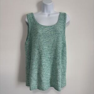 J Jill Womens Wearever Collection Sleeveless Sweater Tank Top Size L Kelly Green